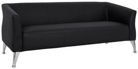 Καναπές Τριθέσιος KIANA με PU Μαύρο 180x75x71 εκ. 180x75x71 εκ.