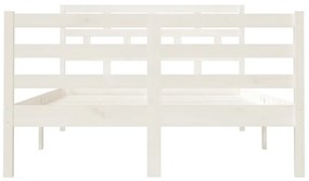 vidaXL Πλαίσιο Κρεβατιού Λευκό 120x190 εκ. Μασίφ Ξύλο Small Double