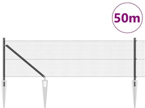 vidaXL Συγκολλητός Φράχτης με 13 Στελέχη Γκρι 0.5x50 μ Ατσάλι