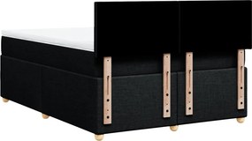 vidaXL Κρεβάτι Boxspring με Στρώμα Μαύρο 160x200 εκ. Υφασμάτινο