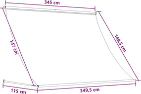 vidaXL Αντιανεμικό Καφέ 350 x 150 cm