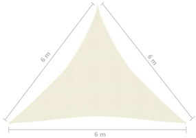 Πανί Σκίασης Κρεμ 6 x 6 x 6 μ. από HDPE 160 γρ./μ² - Κρεμ