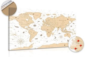 Εικόνα σε μπεζ φελλό χάρτη - 120x80  wooden