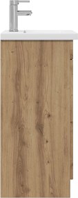 vidaXL Καθρέφτης μπάνιου με νιπτήρα Artisan Δρυς 42 x 40 x 84,5 εκ