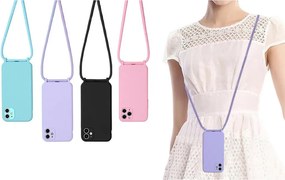 Θήκη Σιλικόνης με Κορδόνι CarryHang Sonique Apple iPhone 14 Plus Ροζ