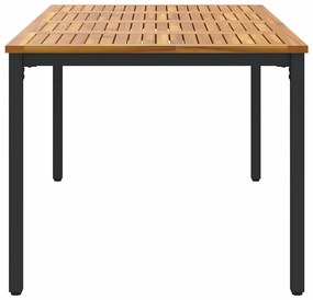 vidaXL Υπαίθρια Τραπέζια Φυσικό και μαύρο 180 x 90 x 75 cm
