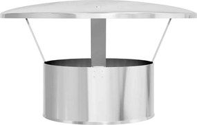 vidaXL Κάλυμμα Βροχής Καμινάδας Ασημί 35 x 35 x 20 εκ