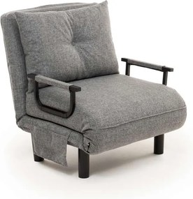 Πολυθρόνα-Κρεβάτι Ανοιχτό Γκρι SENTO SINGLE 75x50x75