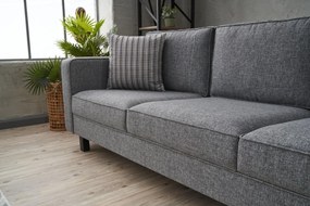 Τριθέσιος Καναπές Γκρι KALE LINEN 91x222x83