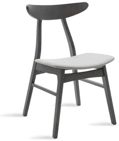 Καρέκλα Orlean pakoworld ξύλο rubber wood rustic grey-ύφασμα γκρι