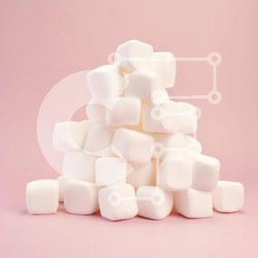 Σετ των 2 Intra Συλλεκτικό Ξύλινο Παζλ Plywood 4mm - Στοίβα από White Marshmallows σε ροζ φόντο Σε Ξύλινο Κουτί - Διαστάσεις: 10x10 cm – 25 κομμάτια