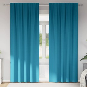 vidaXL Κουρτίνες με κουρτίνες 2 pcs Τιρκουάζ 225 x 140 εκ. Πολυεστέρας