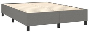 vidaXL Κρεβάτι Boxspring με Στρώμα &amp; LED Σκ.Γκρι 140x190εκ. Υφασμάτινο