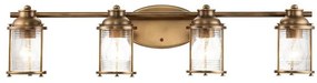 Απλίκα Φωτιστικό Μπάνιου 4xE27 IP44 Ashland Bay Quintiesse Elstead Lighting-QN-ASHLANDBAY4-NBR-BATH-Ορείχαλκος QN-ASHLANDBAY4-NBR-BATH