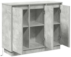 vidaXL Πλευρικό Τραπέζι LED Σκυρόδεμα Γκρι 90 x 32 x 75 εκ.