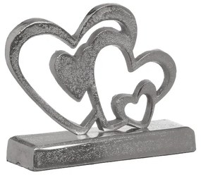 Διακοσμητικές Επιτραπέζιες Καρδιές Μεταλλικές-Ξύλινες Ασημί inart 18x5x15εκ. 3-70-357-0217