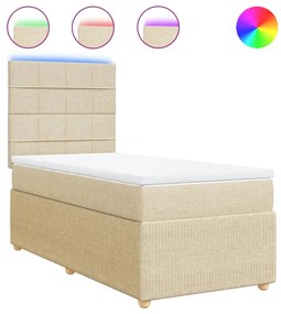 ΚΡΕΒΑΤΙ BOXSPRING ΜΕ ΣΤΡΩΜΑ ΚΡΕΜ 90X190 ΕΚ.ΥΦΑΣΜΑΤΙΝΟ 3294216