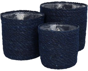 Καλάθι Μπλε Seagrass 20x20x18cm Σετ 3Τμχ | Συσκευασία 1 τμχ