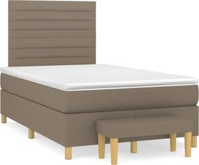 vidaXL Κρεβάτι Boxspring με Στρώμα Taupe 120x200 εκ. Υφασμάτινο