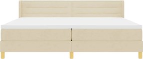 vidaXL Κρεβάτι με ελατήρια με στρώμα Κρεμ 200 x 200 cm ύφασμα