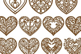 Σετ των 2 Intra απο ξύλο plywood 3mm-4mm πάχος – Σετ Heart Δίασταση 20x20 cm INTRAFABR-100941718