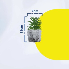 Τεχνητό Φυτό σε Μοντέρνο Κεραμικό Γκρι Γλαστράκι 7x13cm