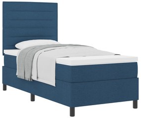 vidaXL Κρεβάτι με Στρώμα Μπλε 100x200 εκ Υφασμάτινο