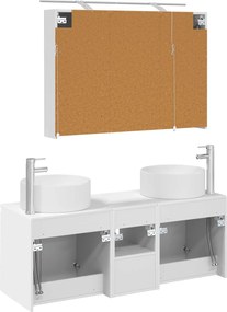 vidaXL Σετ Ντουλαπιών Μπάνιου 4 pcs Λευκό 100 x 14,5 x 70 εκ