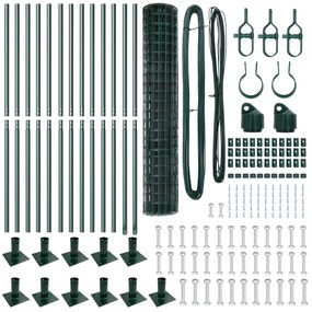 vidaXL Euro Fence με 13 φλαντζοειδείς πόλους 1,2x25 μ από γαλβανισμένο χάλυβα