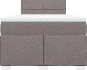 vidaXL Κρεβάτι Boxspring με Στρώμα Taupe 120x190 εκ. Υφασμάτινο