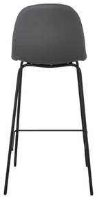 Σκαμπώ CELINA Bar Μετ.Μαύρο, Pvc Γκρι (ύψος 47x51x67/97cm (Σετ 4 ΤΕΜ)