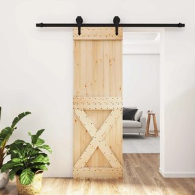 vidaXL Συρόμενη Πόρτα Φυσικό και Μαύρο 70 x 210 cm