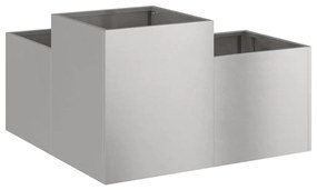 vidaXL Γλάστρα Κήπου Ασημί 80 x 80 x 48 εκ. Ανοξείδωτο ατσάλι