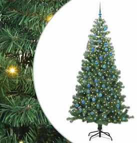 vidaXL Χριστουγεννιάτικο Δέντρο με 300 LED με βάση Πράσινο 240 cm PVC