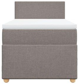 vidaXL Κρεβάτι Boxspring με Στρώμα Taupe 90x190 εκ.Υφασμάτινο