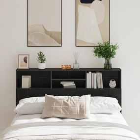 vidaXL Κεφαλάρι Ντουλάπα σε Μαύρη Δρυς - 160 x 19 x 103.5 cm, φτιαγμένο από επεξεργασμένο ξύλο.