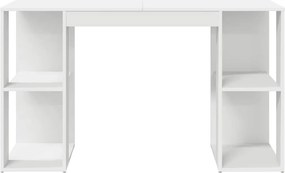vidaXL Γραφείο με ράφι Λευκό 130 x 50.5 x 75 εκ Επεξεργασμένο ξύλο