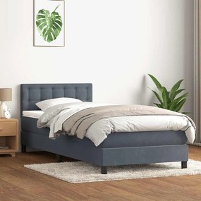 BOX SPRING ΚΡΕΒΑΤΙ ΜΕ ΣΤΡΩΜΑ ΣΚΟΥΡΟ ΓΚΡΙ 100X220 ΕΚ. ΒΕΛΟΥΔΙΝΟ 3317302