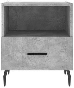 vidaXL Κομοδίνα 2 τεμ. Γκρι Σκυροδεμ. 40 x 35 x 47,5 εκ. Επεξεργ. Ξύλο