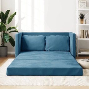 vidaXL Καναπές-Κρεβάτι Δαπέδου 2 σε 1 Μπλε 122x204x55 εκ. Βελούδινος