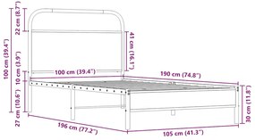 ΠΛΑΙΣΙΟ ΚΡΕΒΑΤΙΟΥ ΧΩΡ. ΣΤΡΩΜΑ SONOMA ΔΡΥΣ 100X190 ΕΚ ΕΠ. ΞΥΛΟ 4100404