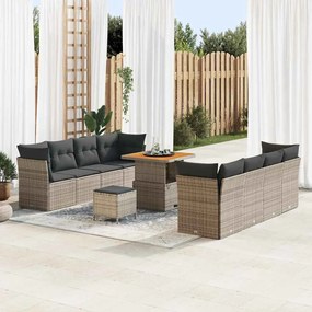 vidaXL Σετ Καναπέ Κήπου 11 pcs Γκρι συνθετικό ρατάν