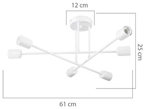 Φωτιστικό οροφής εξάφωτο PWL-1122 Ε27 χρυσό Φ61x25εκ