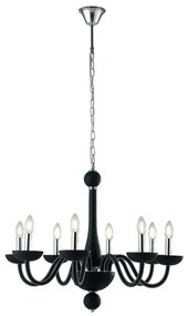 Φωτιστικό Οροφής Alfiere I-ALFIERE/8 NERO 8xE14 Φ74cm 178cm Black Luce Ambiente Design Glass