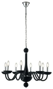 Φωτιστικό Οροφής Alfiere I-ALFIERE/8 NERO 8xE14 Φ74cm 178cm Black Luce Ambiente Design Γυαλί