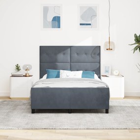 vidaXL Κρεβάτι Σκελετός Σκούρο Γκρι 140x200 εκ Βελούδο