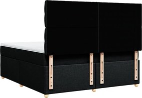 vidaXL Κρεβάτι Boxspring με Στρώμα Μαύρο 180x200 εκ. Υφασμάτινο