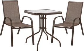 ΣΕΤ ΤΡΑΠΕΖΑΡΙΑ 3ΤΜΧ ΚΑΡΕΚΛΕΣ ΚΑΙ ΤΡΑΠΕΖΙ 60x60 HM5183.02