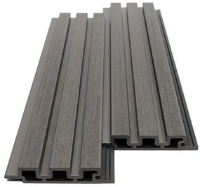 WPC Panel Επένδυσης 2ης Γενιας 3d Πηχακια Dark Grey 5570