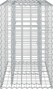 vidaXL Ανασηκωμένο κρεβάτι gabion Ασημί